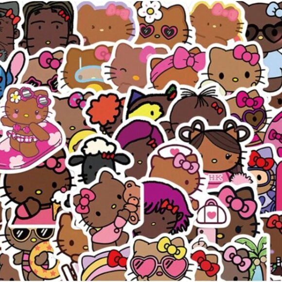 SANRIO Hello Kitty (Brown Skin) Cartoon Stickers (20 pc) SUPER CUTE! - Picture 7 of 8